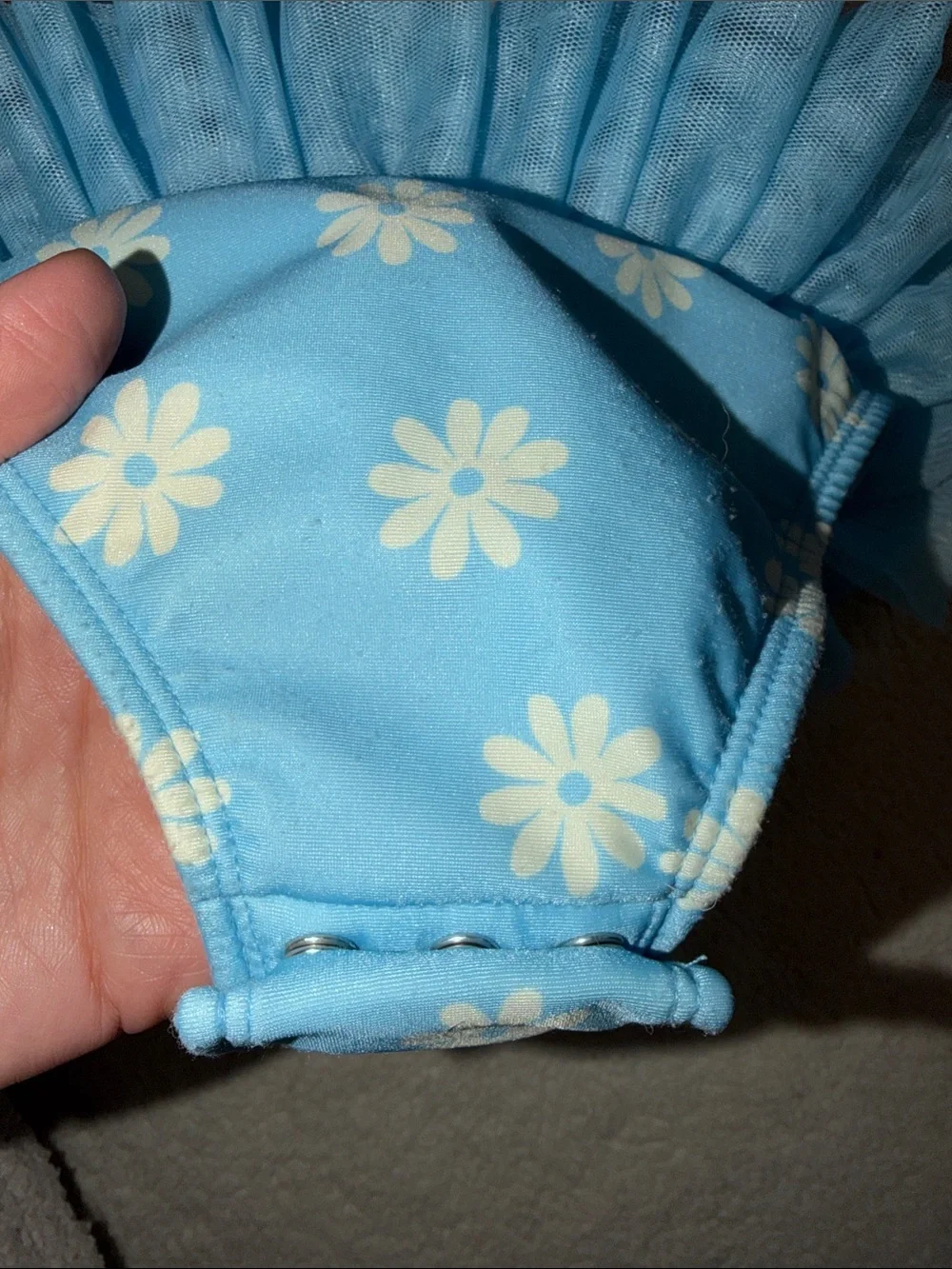 Cat & Jack Light Blue Daisy Tutu One-Piece Swimsuit